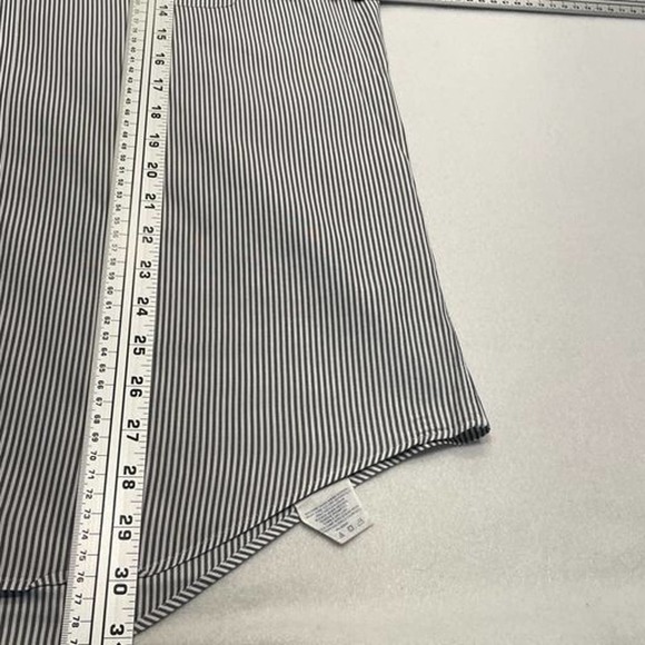 LAND' END Size 15 1/2 Mens Shirt Gray White Button Down Stripe Long Sleeve - Picture 9 of 9